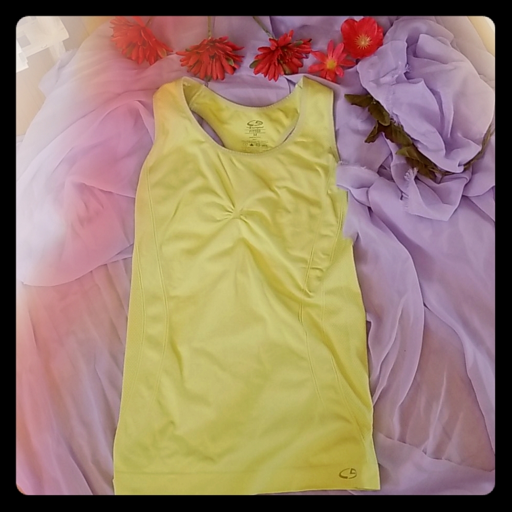 Women's Neon Yellow Racerback Work-Out Tank